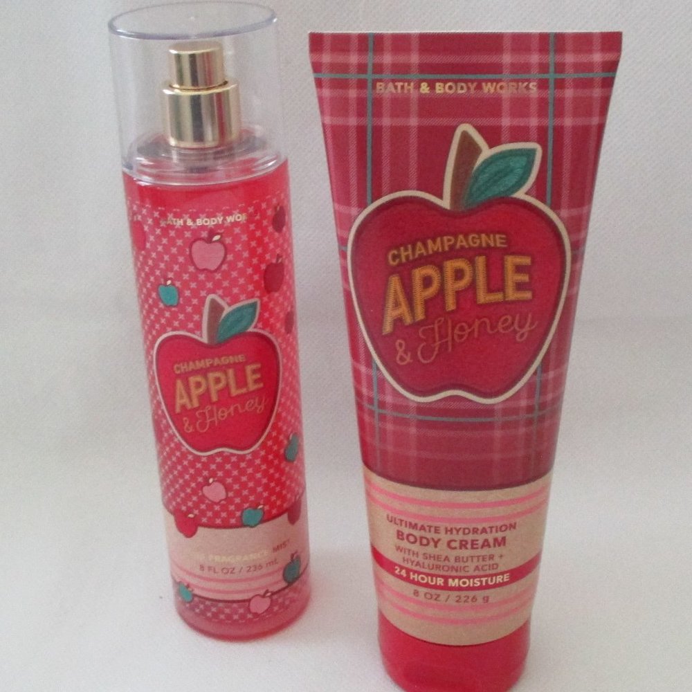 NWT - BATH & BODY WORKS 2 piece "Champagne Apple & Honey" Bundle - Full Size